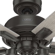 Hunter 52 inch Indoor Ceiling Fan with LED Lights and Remote Control - Bronze Ceiling Fan, Standard Mount, 5 Blades, For Bedroom, Living Room, or Kitchen, Quiet - Hartland 51854, Noble Bronze
