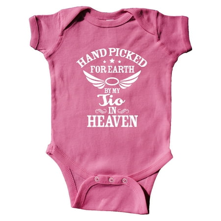 

Inktastic Handpicked for Earth By My Tio in Heaven with Angel Wings Gift Baby Boy or Baby Girl Bodysuit
