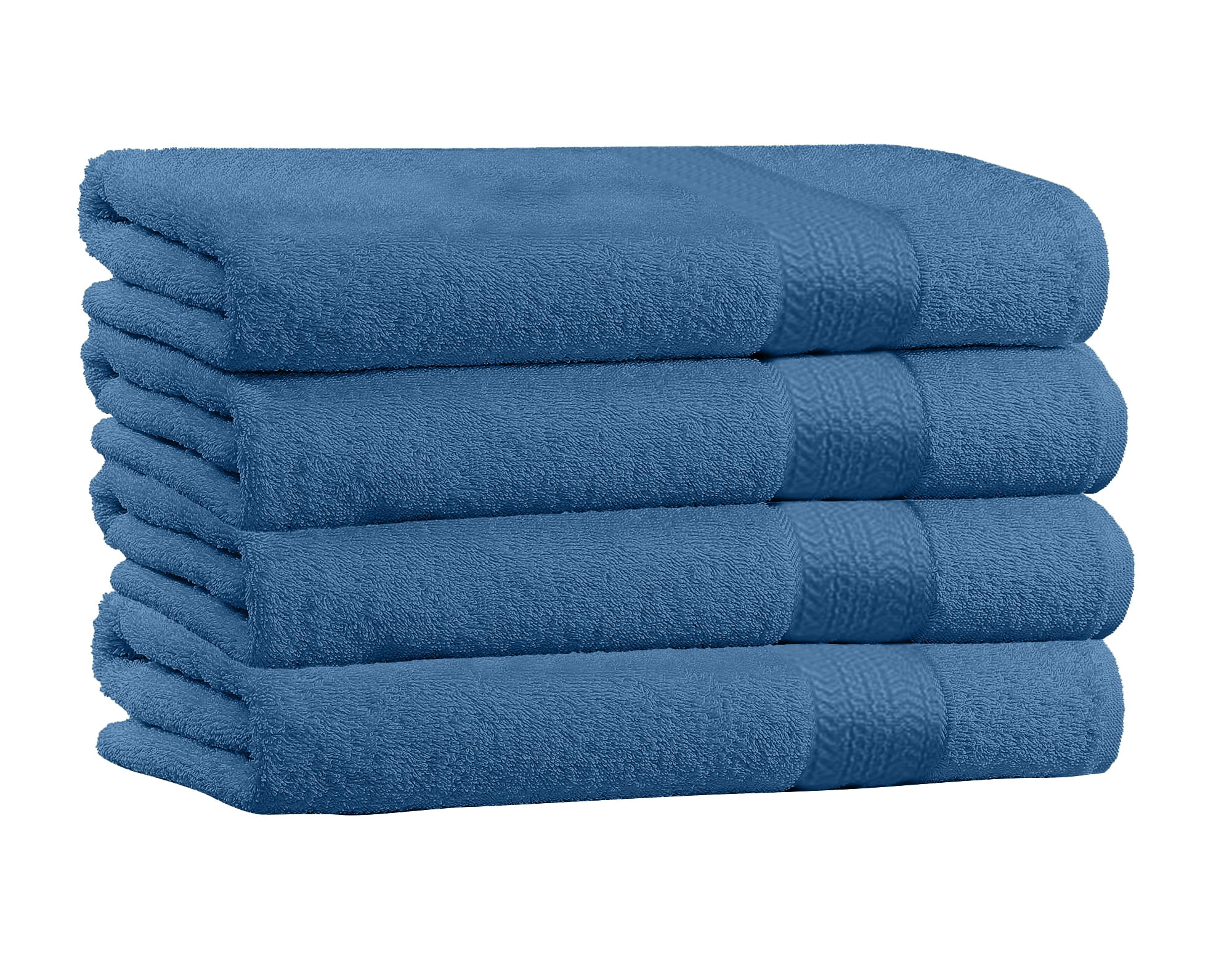100 Cotton 4Pack Bath Towel Sets Extra Plush & Absorbent Navy Bath