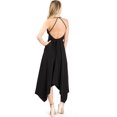 thumbnail image 2 of Love Stitch Women's V-Neck Strappy Handkerchief Midi Dress (M/L, Black), 2 of 4