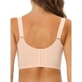 thumbnail image 3 of SOSTEN CHIC para Mujeres, Sujetador de Cobertura Completa, Tirantes Anchos, Con Corte Largolinea, Bralette Sin Aros, Talla C 42, Color Rosa, 3 of 5