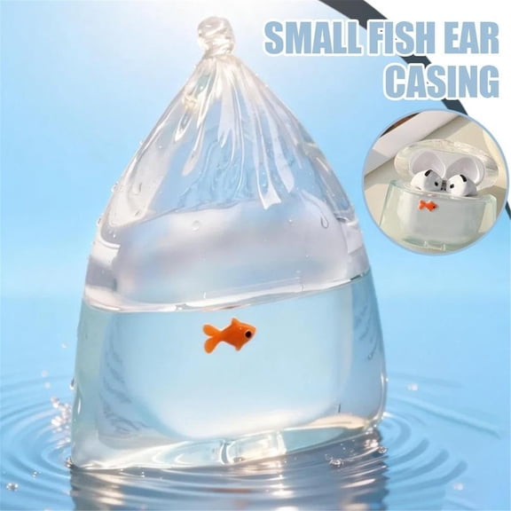 DLMCUH Cute Goldfish Earphone Case Protective Cover, Soft Skin Touch Protective Cover Compatible with AirPods 4, Shockproof Stylish Earphone Shell for Daily Use