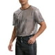 thumbnail image 5 of CAMISETA DE LENTEJUELAS TRANSPARENTES INSPIRADA EN CHIC PARA HOMBRES, CAMISETA BRILLANTE DE MANGA CORTA, T-SHIRT METÁLICA GLITTER M Plata, 5 of 5