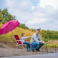 thumbnail image 4 of Folding Beach Chair with Umbrella for Adults, Lightweight Porable Camping Chair with 265lbs Capacity for Travel Picnic Concert & Outdoor Activities, Pink, 4 of 7