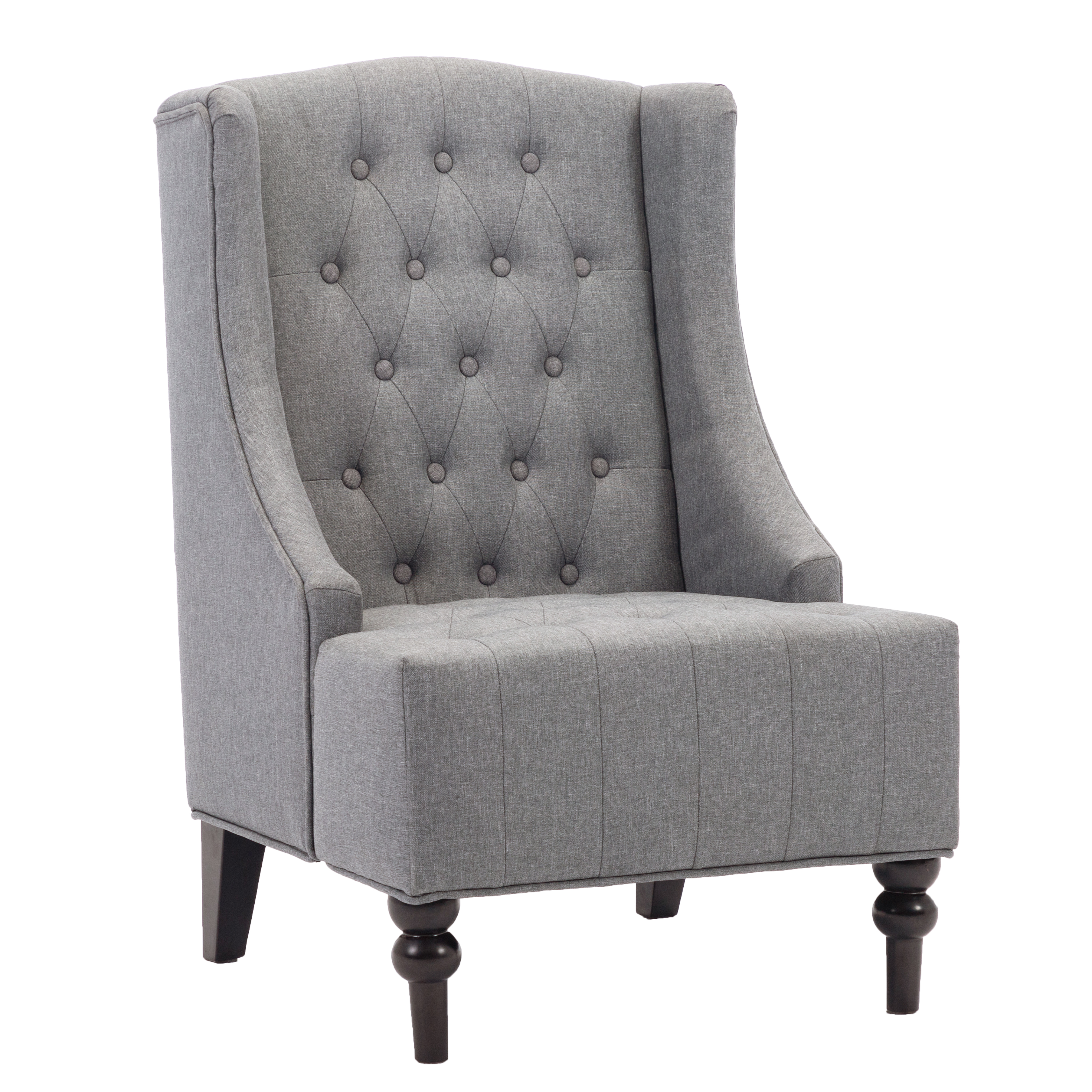 Ryan Diamond Button-Tufted Wingback Accent Chair