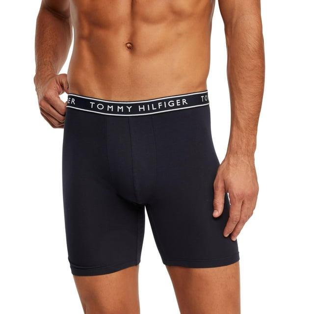 Calzoncillos tipo bóxer Tommy Hilfiger de algodón elástico para hombre, paquete de 4