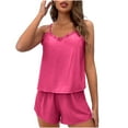 thumbnail image 2 of Kaemgyyd Women's 2 Piece Summer Outfits Fashion Sleeve Ruffle Cami Tops and Shorts Set Sleepwear Casual Nightwear, 2 of 7