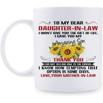 Gifts for Daughter-in-Law from Mother-in-Law, Daughter-in-Law Birthday Sunflower Coffee Mug - 11 oz