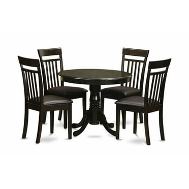 5 Piece Small Kitchen Table and Chairs Set-Round Table and 4 Chairs For Dining Room