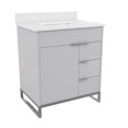 thumbnail image 3 of CosmoLiving Leona 30” Bathroom Vanity, Gray with Silver Metal, 3 of 16