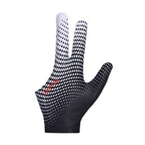 3 Finger Billiards Gloves Pool Cue Gloves Spandex for Left Hand Right Hand, Men Women, Lightweight And Portable for Your Or Bag - black and white grigio