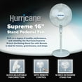 thumbnail image 2 of Hurricane Supreme 16 in. 3 Speed Oscillating Stand Up Fan w/Remote, White, 2 of 12