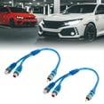 thumbnail image 2 of 2 piezas 2 RCA hembra a enchufe macho para Cable divisor de Cable de Audio para coche, 2 of 4