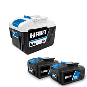HART 20-Volt Lithium-Ion 6.0Ah Battery and 2-Pack 4.0Ah Battery (Charger Not Included)