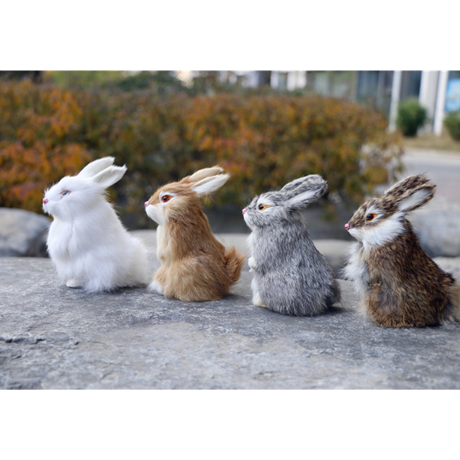 2pcs 5.5in Realistic Cute Plush Rabbits Fur Lifelike Animal Easter Bunny Simulation Toy Gift Decorations，Style 7