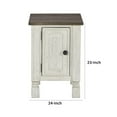 thumbnail image 5 of Tex 24 Inch Chairside End Table Gray Plank Surface USB Charger White - Saltoro Sherpi, 5 of 5