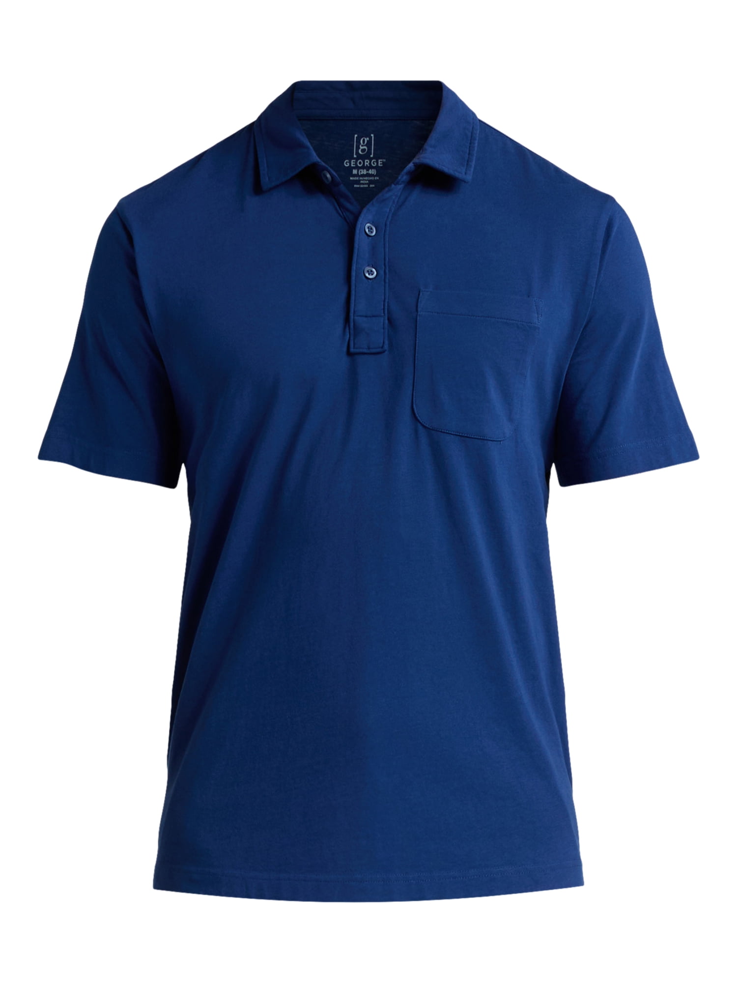 George Men's & Big Men's 2-Pack Short Sleeve Jersey Polo with Pocket, Sizes S-3XL