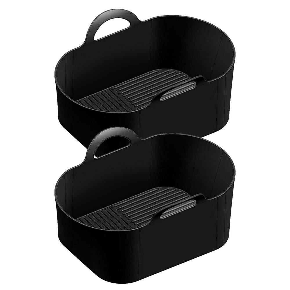 Leking Silicone Air Fryer Pot Air Fryer Silicone Baskets Set of 2 Pot for Dual DZ201 DZ401