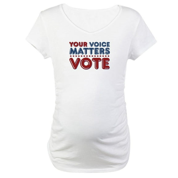 CafePress - Your Voice Matters Maternity T Shirt - Cotton Maternity T-shirt, Cute & Funny Pregnancy Tee
