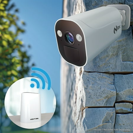 Night Owl - Indoor/Outdoor Wire Free 2K Security Camera with 2-Way Audio - White