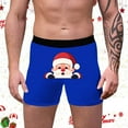 thumbnail image 2 of Mens Christmas Underwear Briefs Funny Novelty 3D Print Xmas Underwear Snowman Reindeer Graphic Holiday Shorts Men Lingerie, B02 Blue, Size L, 2 of 4