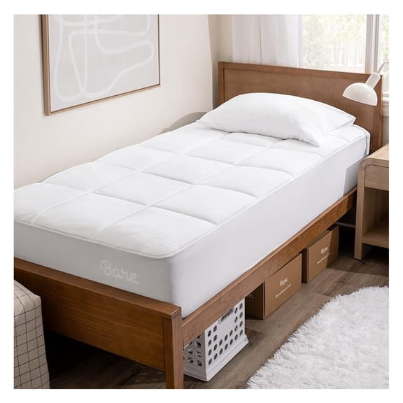 Twin Microplush Mattress Topper - Pillow Top Reversible - Soft Mattress Cover - Dual Sided All-Season - 8" to 24" Deep Pocket - Fitted Cover - Dorm - Plush Mattress Pad (Twin)