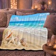 thumbnail image 6 of Tranquil Tropical Beach Starfish Shells Coastal Nature, Peaceful Coastal Landscape Scene, Warm Flannel Blanket for Beach House and Living Room, Beach Lovers Housewarming Gift, Coastal Home Decor, 6 of 9