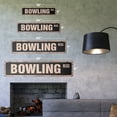 thumbnail image 2 of BOWLING Vintage Plastic Street Sign balls bags shirts alley team | Indoor/Outdoor |  18" Wide, 2 of 4