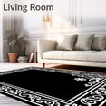 thumbnail image 2 of ODIKA 5'x7' Machine Washable Non-Slip Area Rug, Chic Noir Baroque Scrollwork High Traffic Rug, Black, 484662, 2 of 7