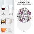 thumbnail image 6 of Pofeuu Fairy Flower Print Coasters for Drinks, 4Pack PU Leather Coasters, Bar Drink Coasters for Tabletop Protection, Furniture from Damage-Round Shape, 6 of 6