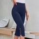 thumbnail image 2 of Leggings Capri para Mujeres Yoga Capri Medias de Cintura Alta Color Sólido, Coincidencia Slim Ajuste Gimnasio Y Pantalones de Yoga, 2 of 9