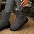thumbnail image 7 of XIMIN Womens Mens Waterproof Thermal Fleece Lining Anti Skid Mid Calf Boots Fully Fur Lined Slip On Ankle Booties Waterproof Thickening Fuzzy Winter Snow Shoes, 7 of 7