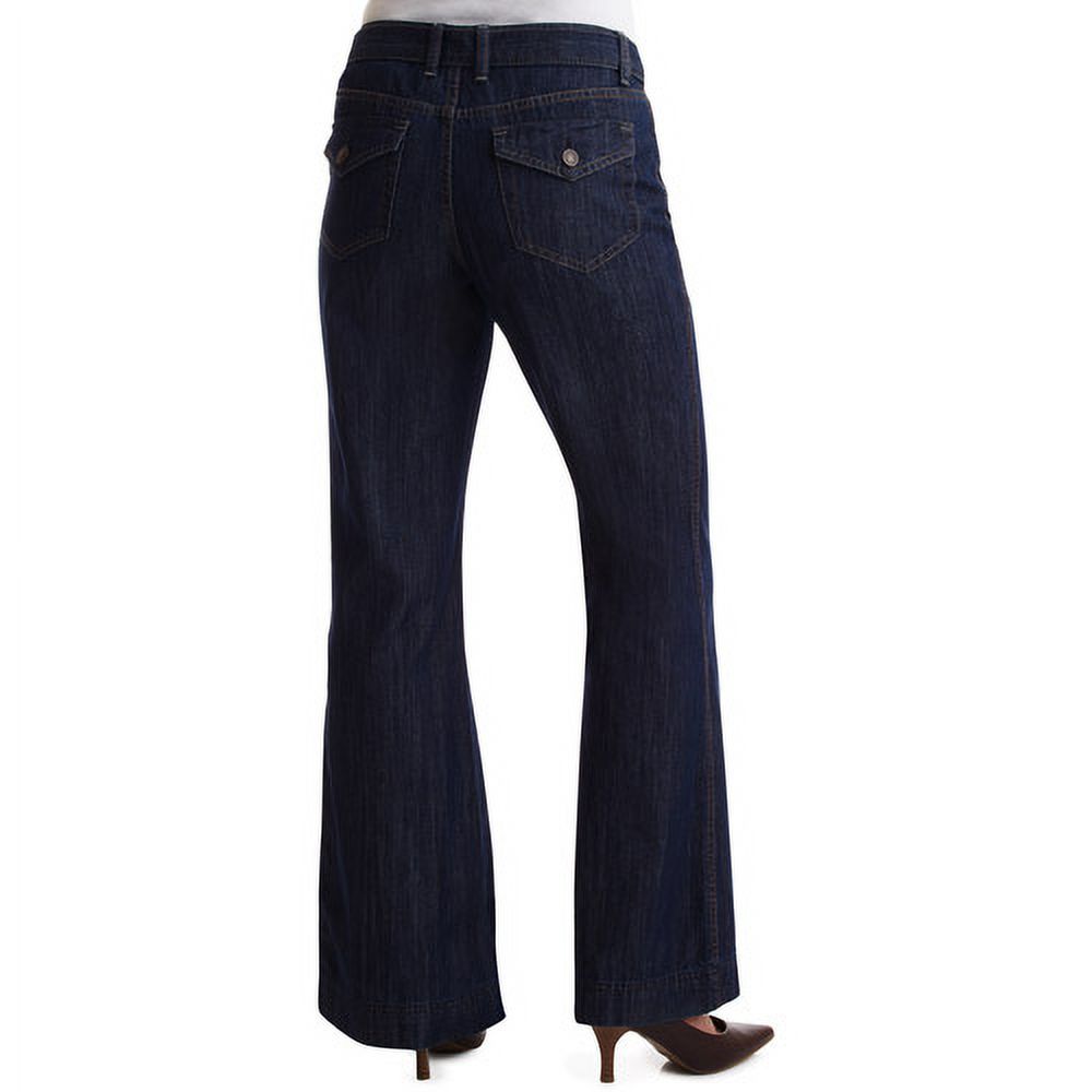 Faded Glory - Women's Organic Cotton Wide-Leg Trouser Jeans - image 2 of 2