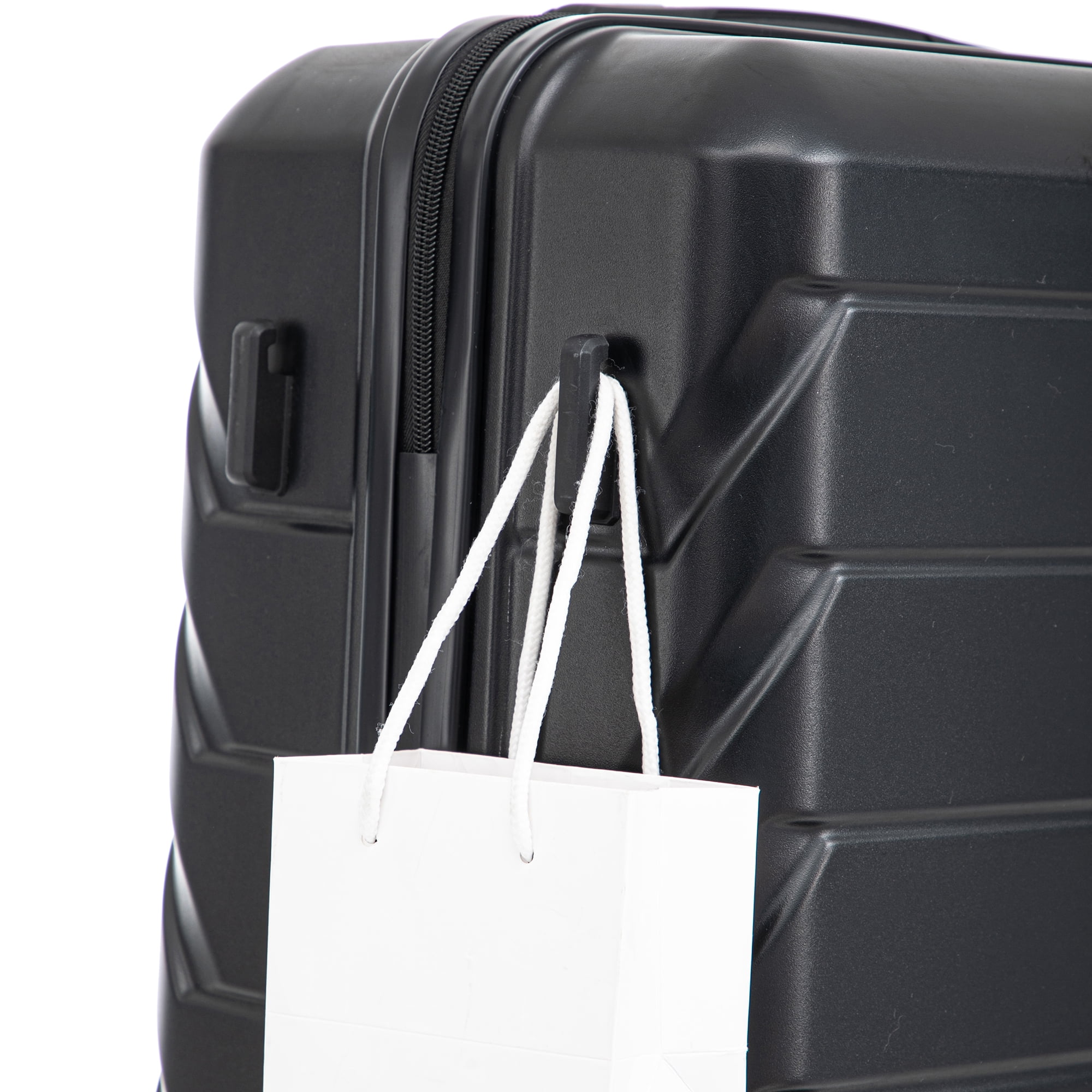 28 Inch ABS Hard Shell Large Travel Checked Luggage - Scratch Resistant Surface Four Multi-Directional Wheels, With Combination Lock and Side Hooks .(Black)