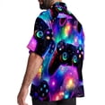 thumbnail image 3 of Game Controller Men's Short Sleeve Hawaiian Poplin Shirt - Casual Printed Button Down Summer Beach Shirt for Men, 3 of 6