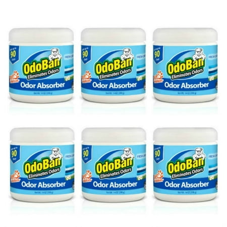 OdoBan Solid Odor Absorber for Home and Small Spaces, Fresh Linen Scent, 14 oz, 6-Pack