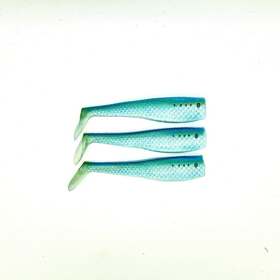 Al Gag's Lures Whip-It Fish, 4" Replacement Tails, Bunker