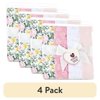 (4 pack) Parent's Choice 4-Piece Cotton Flannel Baby Blankets, 30"x30", Pink