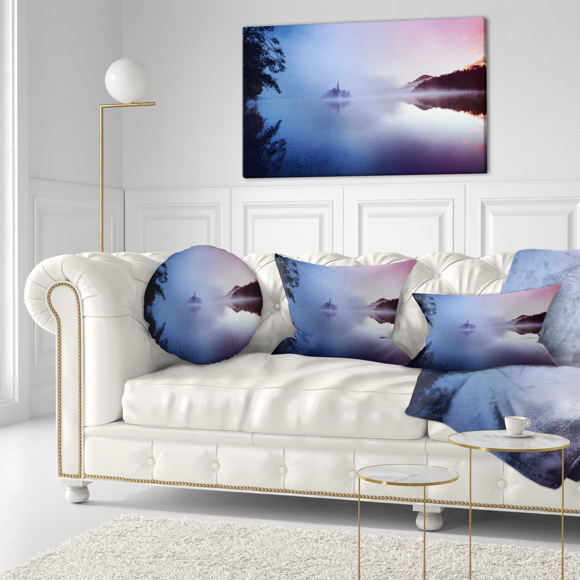 Designart 12" x 20" Multi-color Polyester Throw Pillow