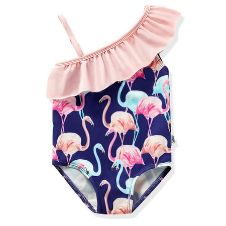 

3M-3T Toddler Baby Girls Ruffles Bikini One Piece Swimsuits Floral Off Shoulder Swimwear Beach Bathing Suit UPF 50+