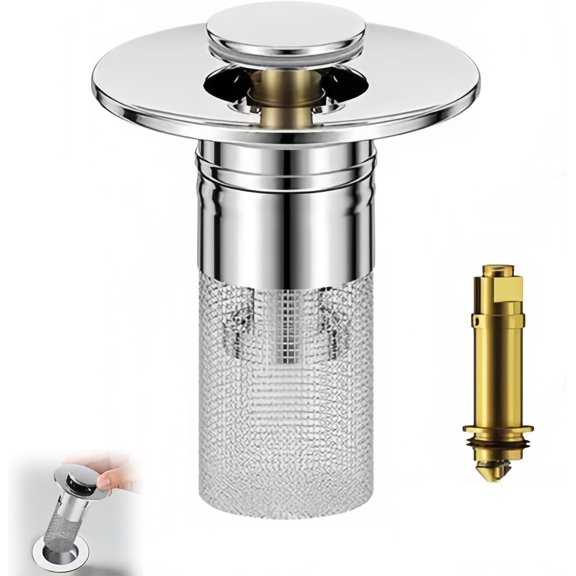 Kouglh Pop up Sink Drain Strainer, Kouglh Sink Drain Strainer, Removes Odors and Prevents Blockages, for Universal Bathroom Basin Sink Stopper Replacement