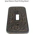 thumbnail image 3 of Urbalabs Western Floral Star Horseshoe Cast Iron Rustic Decorative Light Switch Outlet Wall Plate Covers Rustic Light Switch Covers Single Double 2 Gang Switch Plates (Star Single Switch), 3 of 7