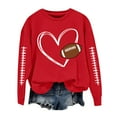 thumbnail image 2 of Red Womens Tops Football Sweatshirts for Women Cute Baseball Graphic Print Crewneck Long Sleeve Shirts Fall Winter Pullover Sweatshirts Fall Outfits for Women 2025, 2 of 4