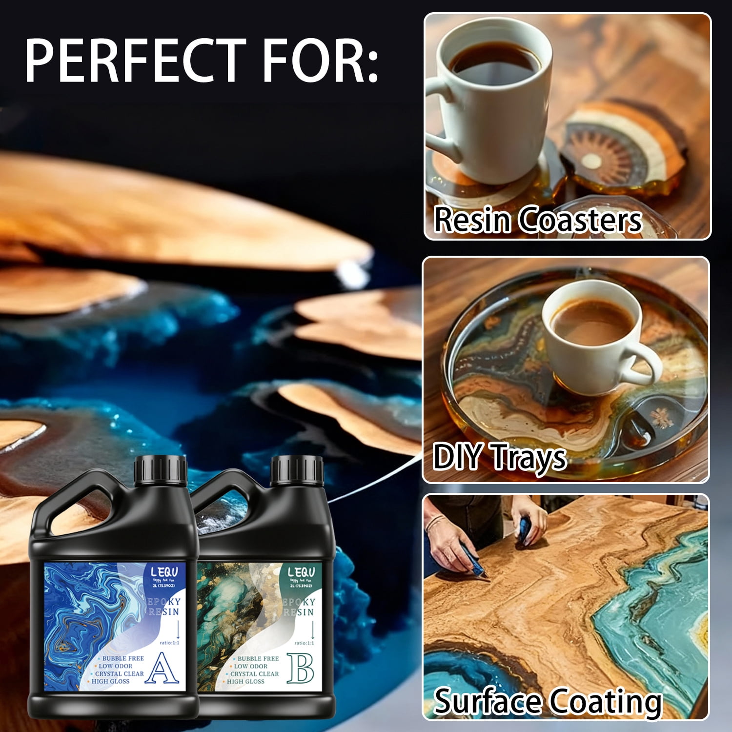 75.39 ounces + 75.39 ounces rapid-curing two-component epoxy resin kit
