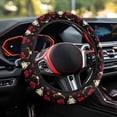 thumbnail image 3 of Uorisanigo Rose Fluffy Steering Wheel Cover Deer Print Car Steering Wheel Cover 15 Inch Soft Car Steering Wheel Protector for Winter Breathable Car Wheel Cover Thicken Car Decor Gift for Holiday, 3 of 8