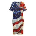thumbnail image 6 of Retro American Pride Vintage USA Flag Loose Pocket Dress Dresses Summer Summer Dresses for Women, 6 of 9