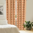 thumbnail image 3 of Ambesonne Art Deco Window Curtains, Retro Rhombuses and Lines, Each 28" W x 63" L, Beige and Burnt Orange, 3 of 5
