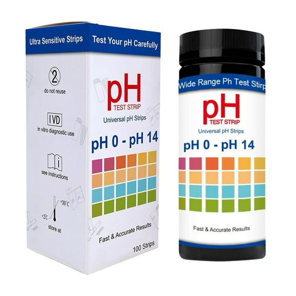 100pcs pH Test Strips, Universal pH 0-14, Testing pH for Urine Saliva Drinking Water Labs Aquariums Gyms Pools… (100)