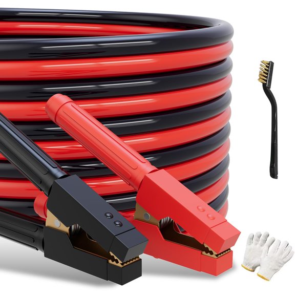 Jumper Cables POADTOR Heavy Duty, calibre 0, 30 pies, 1000 amperios