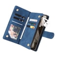 thumbnail image 4 of Dteck for Google Pixel 8 Wallet Case, Soft Leather Zipper Wallet Case Magnetic Buckle Flip Cover with 5 Card Slots/Photo Pocks/Lanyard Strap for Google Pixel 8 2023, blue, 4 of 6